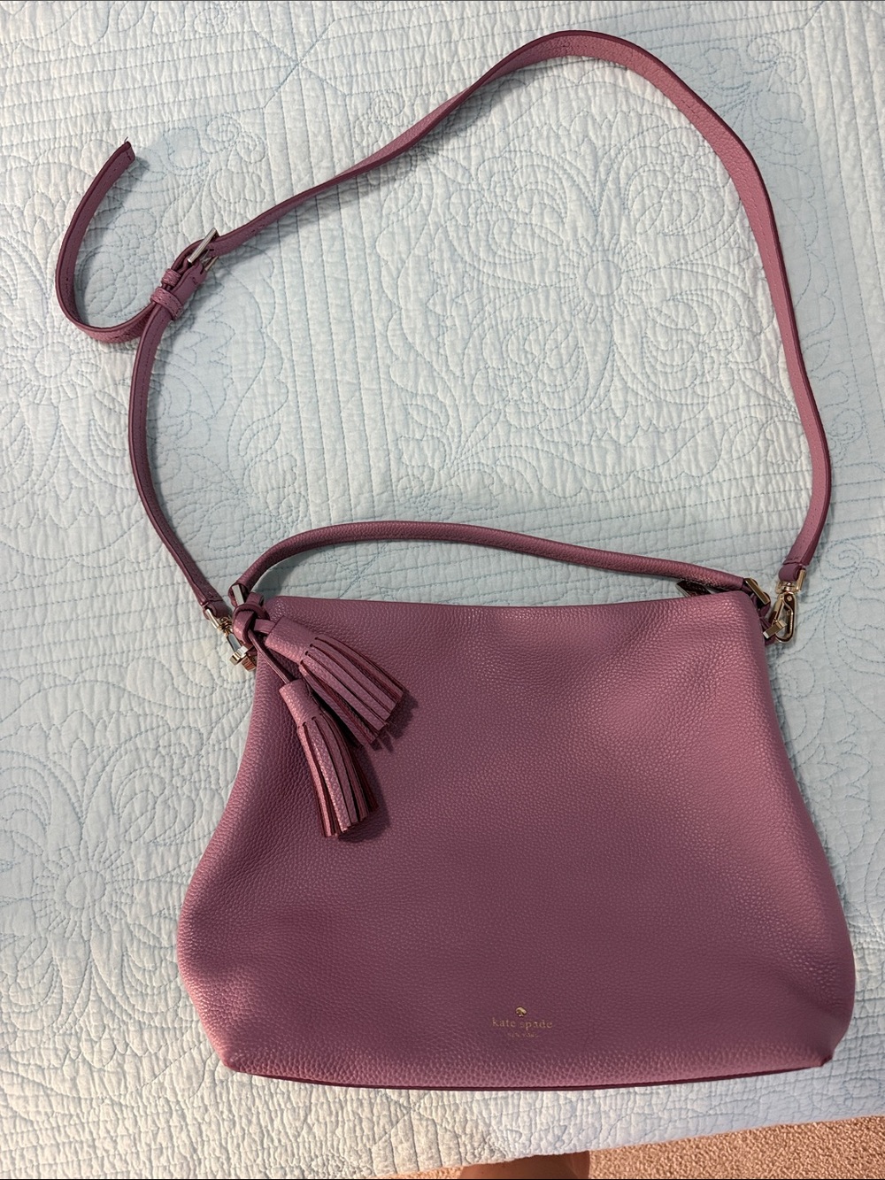 kate spade Leather Shoulder Bag with Tassel